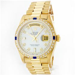 Rolex President 18KT Gold 1.00ctw Diamond And Sapphire Men's Watch