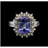 Image 2 : 3.25ct Tanzanite and Diamond Ring - 14KT White Gold
