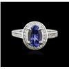 14KT White Gold 1.48ct Tanzanite and Diamond Ring