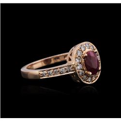 14KT Rose Gold 0.78ct Ruby and Diamond Ring