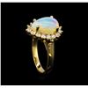 Image 4 : 1.00ct Opal and Diamond Ring - 14KT Yellow Gold