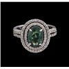 Image 2 : 1.98ct Alexandrite and Diamond Ring - 14KT White Gold