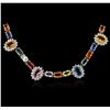 14KT White Gold 39.46ctw Multicolor Sapphire and Diamond Necklace
