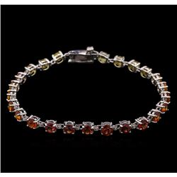 10.15ctw Multi Color Sapphire Bracelet - 14KT White Gold