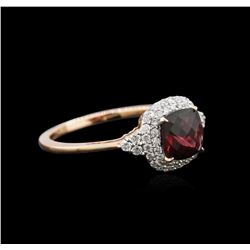 14KT Rose Gold 0.90ct Tourmaline and Diamond Ring