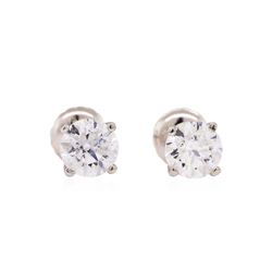 1.10ctw Diamond Stud Earrings - 14KT White Gold