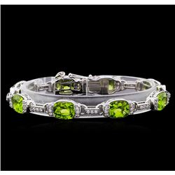 Crayola 20.00ctw Peridot and White Sapphire Bracelet - .925 Silver