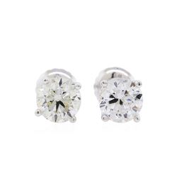 1.42ctw Diamond Stud Earrings - 14KT White Gold