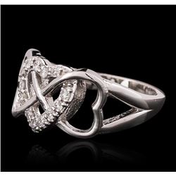 14KT White Gold 0.27ctw Heart Diamond Ring