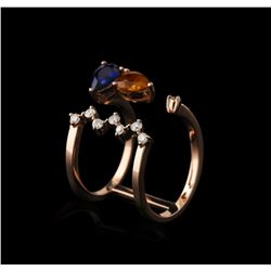 14KT Rose Gold 1.62ctw Sapphire and Diamond Ring