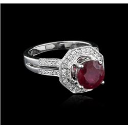 18KT White Gold 2.87ct Ruby and Diamond Ring