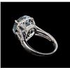 Image 3 : 5.33ct Aquamarine and Diamond Ring - 14KT White Gold