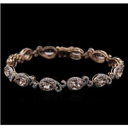 8.33ctw Morganite and Diamond Bracelet - 14KT Rose Gold