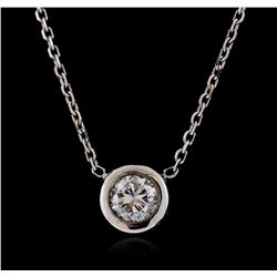 14KT White Gold 0.30ct Diamond Solitaire Necklace