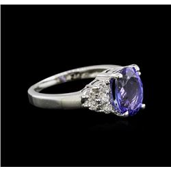 2.20ct Tanzanite and Diamond Ring - 14KT White Gold