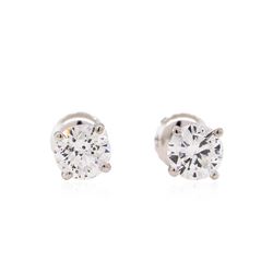 1.04ctw Diamond Stud Earrings - 14KT White Gold