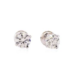 1.04ctw Diamond Stud Earrings - 14KT White Gold