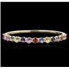 Image 1 : 14KT Yellow Gold 10.15ctw Multicolor Sapphire and Diamond Bracelet