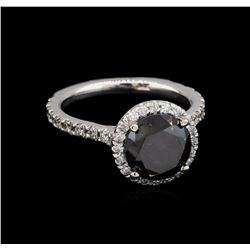 3.65ctw Black Diamond Ring - 14KT White Gold