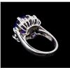 Image 3 : 3.65ct Tanzanite, Sapphire and Diamond Ring - 14KT White Gold