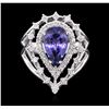 Image 2 : 14KT White Gold 2.65ct Tanzanite and Diamond Ring