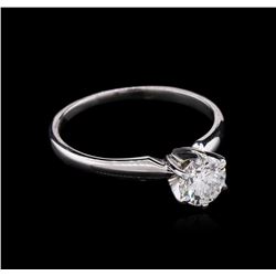 GIA Certified 0.76ct Diamond Solitaire Ring - 18KT White Gold