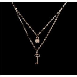 0.06ct Diamond Necklace - 14KT Rose Gold