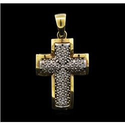 0.70ctw Diamond Cross Pendant - 14KT Yellow Gold