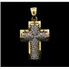 0.70ctw Diamond Cross Pendant - 14KT Yellow Gold