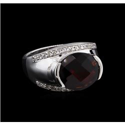 Crayola 5.10ct Garnet and White Sapphire Ring - .925 Silver