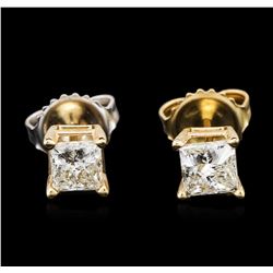 14KT Yellow Gold 0.87ctw Diamond Stud Earrings