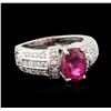 14KT White Gold GIA Certified 2.35ct Tourmaline and Diamond Ring