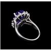 Image 3 : 4.98ct Tanzanite and Diamond Ring - 14KT White Gold