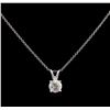 Image 1 : 0.70ct Diamond Pendant With Chain - 14KT White Gold