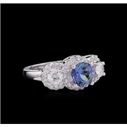 14KT White Gold 1.50ct Tanzanite and Diamond Ring