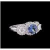 Image 1 : 14KT White Gold 1.50ct Tanzanite and Diamond Ring