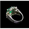 Image 3 : 18KT White Gold 5.80ctw Emerald and Diamond Ring