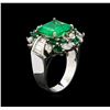 Image 4 : 18KT White Gold 5.80ctw Emerald and Diamond Ring