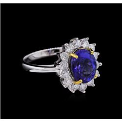 14KT Two-Tone Gold 2.51ct Tanzanite and Diamond Ring