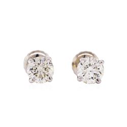 1.04ctw Diamond Stud Earrings - 14KT White Gold