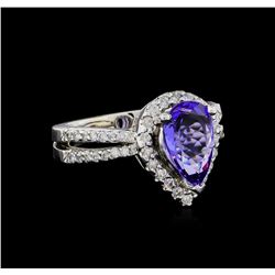 2.14ct Tanzanite and Diamond Ring - 14KT White Gold