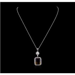 15.80ct Ametrine and Diamond Pendant - 14KT White Gold