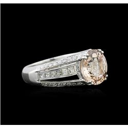 3.54ct Morganite and Diamond Ring - 18KT White Gold