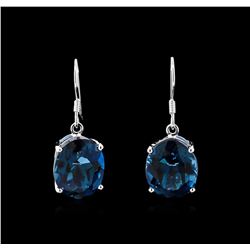 Crayola 22.00ctw Blue Topaz Earrings - 14K White Gold