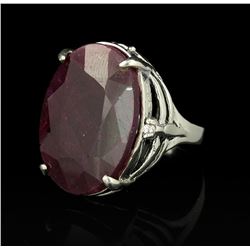 SILVER 25.36ct Corundum and Topaz Ring