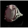SILVER 25.36ct Corundum and Topaz Ring