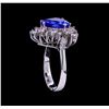 Image 3 : 3.45ct Tanzanite and Diamond Ring - 14KT White Gold
