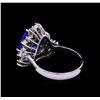 Image 4 : 3.45ct Tanzanite and Diamond Ring - 14KT White Gold