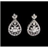 Image 3 : 1.20ctw Diamond Pendant and Earrings Suite - 14KT White Gold