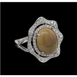 4.63ct Opal and Diamond Ring - 14KT White Gold